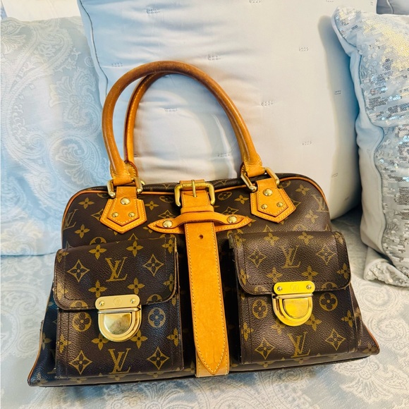 Louis Vuitton Brown and Gold Monogram Manhattan Satchel - Picture 14 of 16